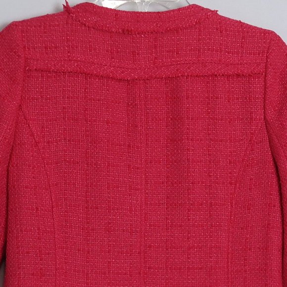 NWT MM Couture by Miss Me Hot Pink Tweed Zip Snap Long Sleeve Jacket Size S - Picture 7 of 9